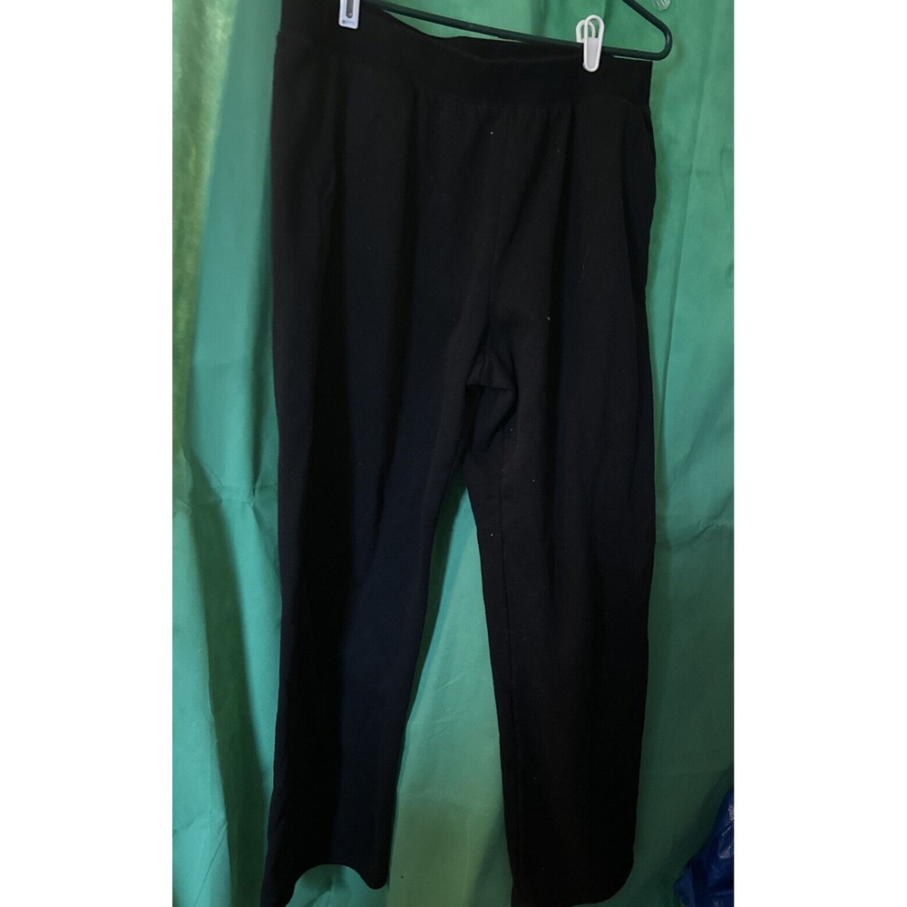 Womens Time & Tru Straight Leg Relaxed Pants Black XL